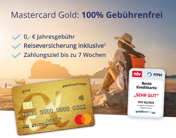 Mastercard Gold: 100% Gebührenfrei